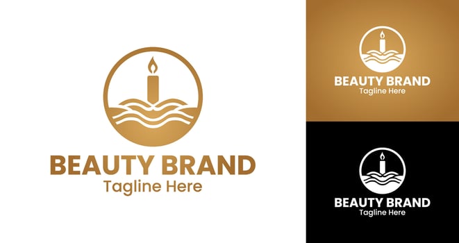 Elegant Beauty Brand with Candle Icon for Beauty Products vector