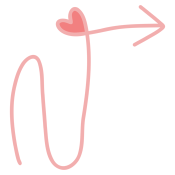 Hand drawn arrow valentine png