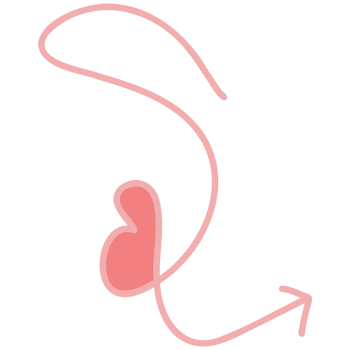 Curve arrow with love png