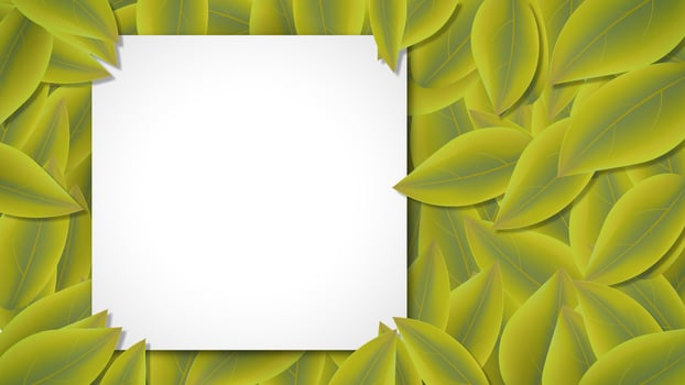 Charming botanical template with green leaf frame and empty center ideal for greeting cards, social media posts, or designs needing a natural and artistic touch vector