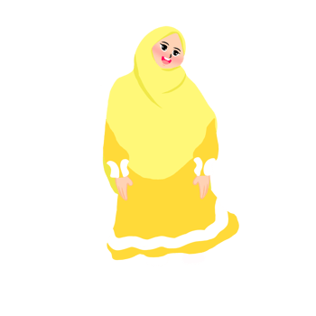 A cartoon woman in a yellow dress png