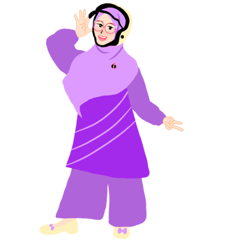 A cartoon woman in purple clothing waving her hands png