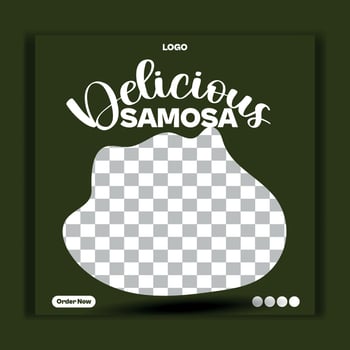 Delicious Samosa Social Media post design vector