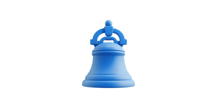 Blue bell ornament isolated on transparent background png
