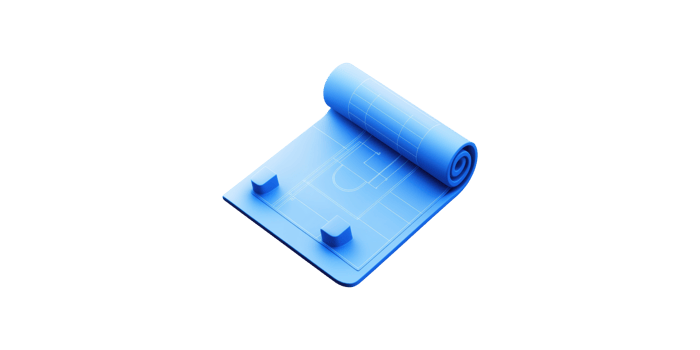Blue yoga mat with white line pattern isolated on transparent background png