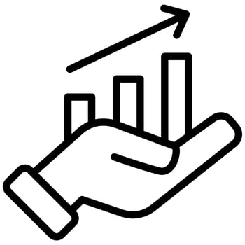 Business growth graph icon vector