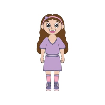 Cute joyful girl. Happy smiling child. Back to school for education. illustration for international children's day vector
