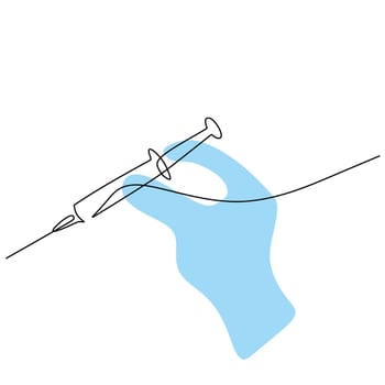 One Line Art Drawing Medicine. vector