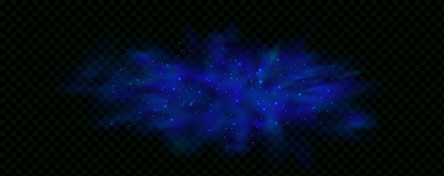 Blue explosion on a black background vector