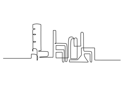 Industrial Plant Architectural Landscape vector