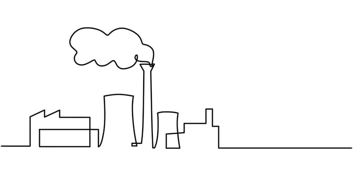 Industrial Plant Outline Factory vector