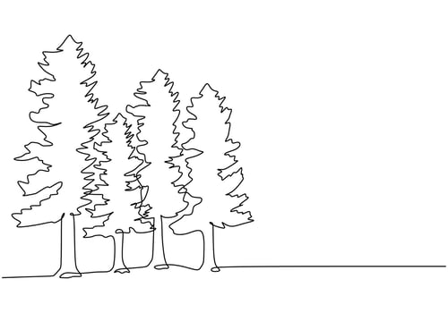 Single Line Forest Tree vector