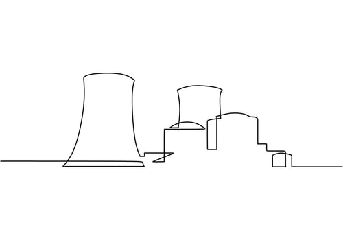 Power Station Plant One Line vector