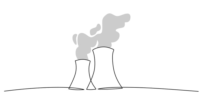 Industrial chimney continuous one line art vector