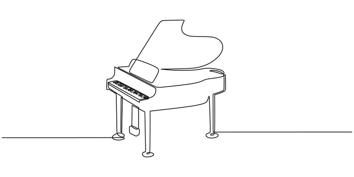 Classic Piano One Line Art vector