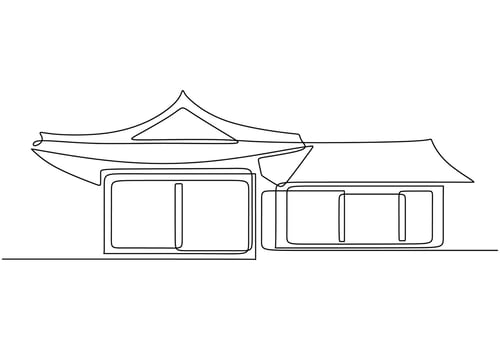 Traditional Hanok Korea vector