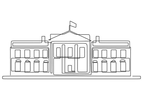White House Building Line vector