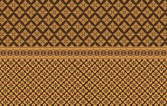 Rich Brown Thai Decorative Pattern vector