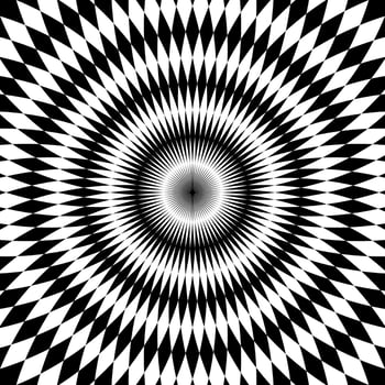 black white optic diamond shape circle background vector