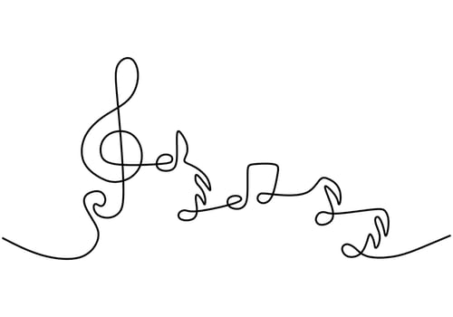 Sketch Music Note Outline vector