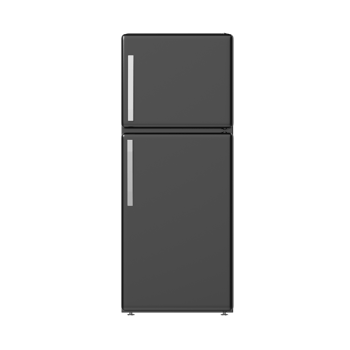 Black Refrigerator isolated on transparent background png