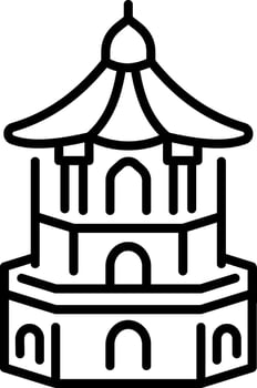 A line style icon of a pagoda structure vector