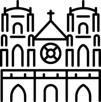 A line style icon of notre dame vector