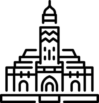 A line style icon of hassan mosque vector