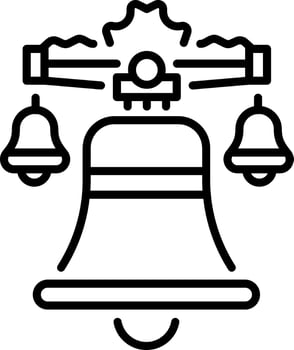 An outline style icon of liberty bell vector