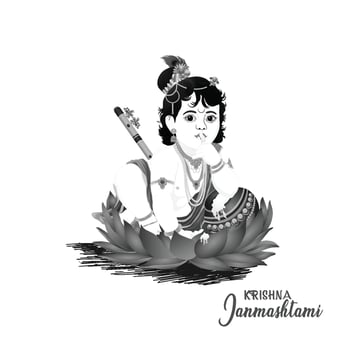 Happy krishna janmashtami greeting card design vector