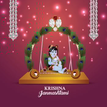 happy janmashtami background vector