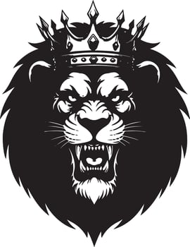 Lion head with crown vector