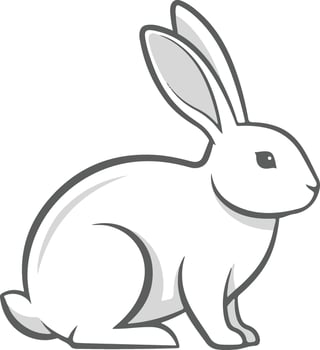 A rabbit is sitting in a white background vector