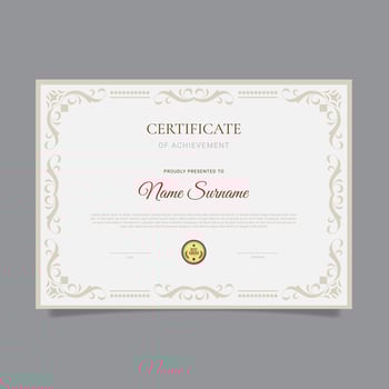 certificate template with ornate design vector