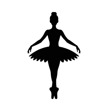 A silhouette of a ballerina is gracefully posed on pointe, showcasing the elegance of ballet. cutouts png