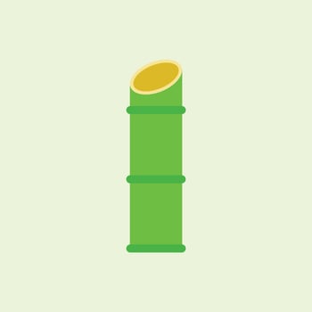 Flat green bamboo icon. Illustration of green bamboo with sharpened ends. Design element illustration of sharpened bamboo, a weapon of struggle for the Indonesian people vector