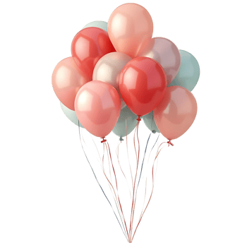 Festive Balloons Overlay - Colorful Clipart for Birthday Party and Holiday Celebration png
