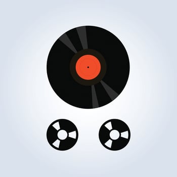 Vinyl record vintage disc background vector