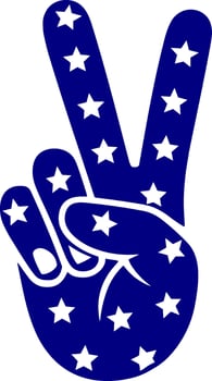 Peace Sign Hand with Patriotic Stars vector