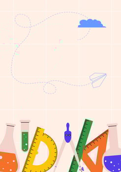 Vertical Back to School background with school accessories. illustration for education and learning designs vector