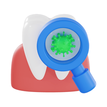 3D Tooth Bacteria Magnified Illustration png