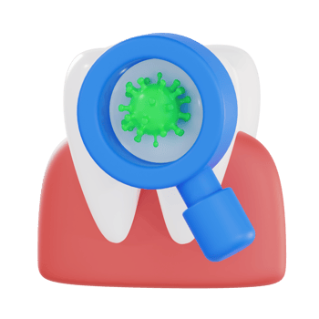 Dental Infection and Bacteria 3D Render png