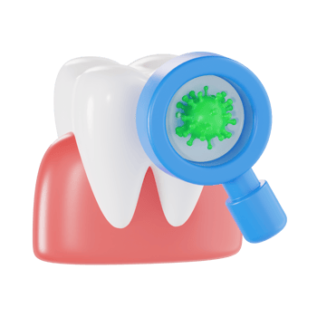Oral Bacteria Close-up Concept in 3D png