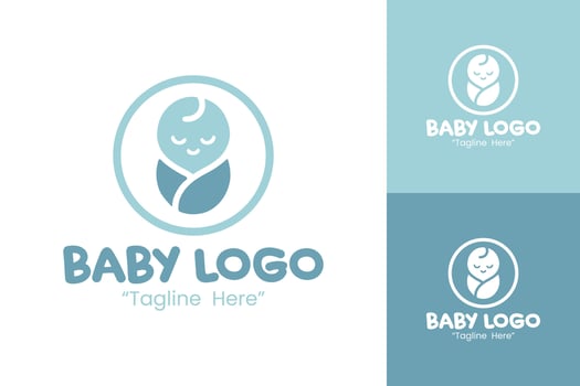 Baby Logo Minimalistic Design for Baby and Children Products vector