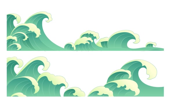 Wave and spray illustration elements collection vector