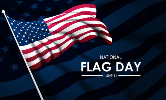 Flag Day In United States June 14 With Waving US Flag Background Illustration vector