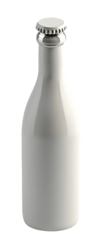 White bottle with metal cap isolated on transparency background, clean and simple design png