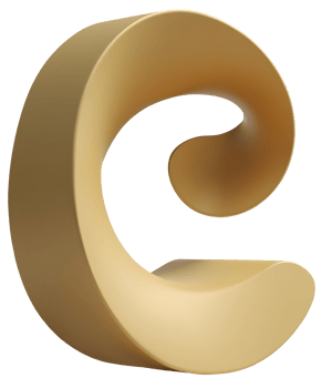 Smooth golden abstract spiral form with elegant curves and soft lighting png