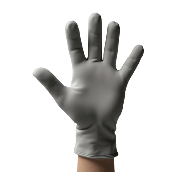 White glove on hand with fingers spread open isolated on transparency background png