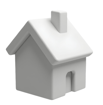 Simple white house model with chimney and smooth surface, symbolizing home and real estate png